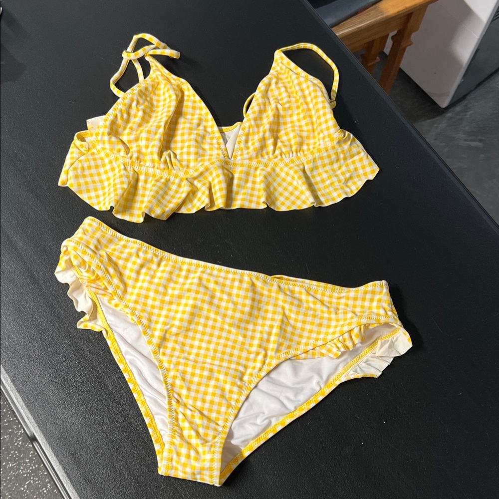 Yellow Gingham Bikini Set